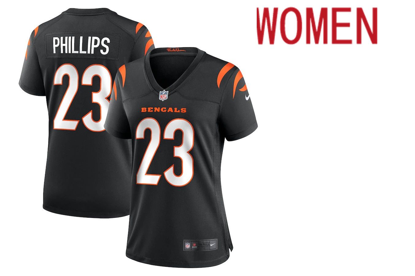 Women Cincinnati Bengals 23 Darius Phillips Nike Black Game NFL Jersey